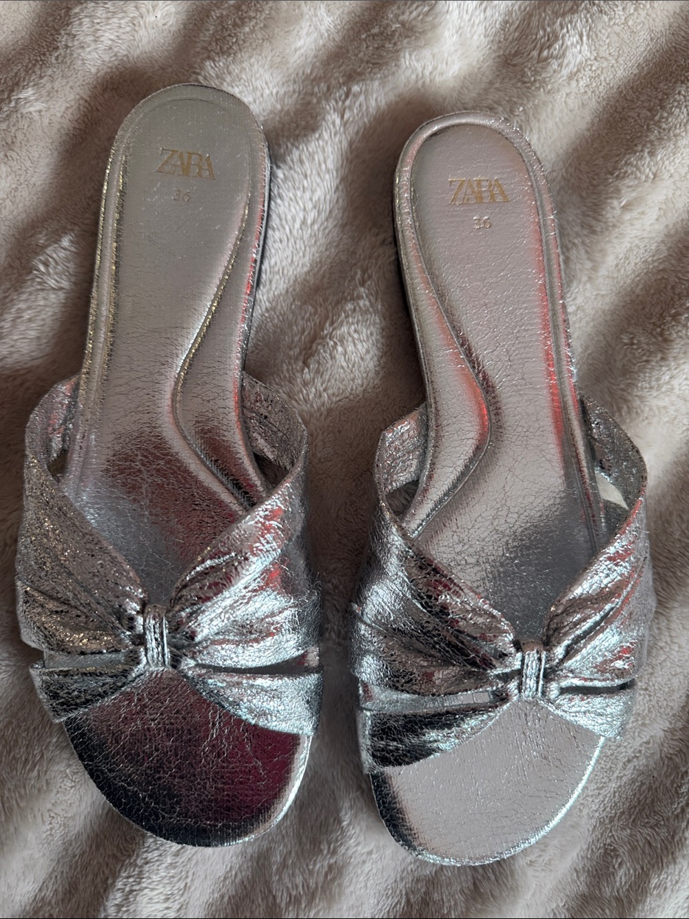 Zara Silver Knot-Accent Slide Sandals - Women's